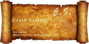 Czvik Ildikó névjegykártya
